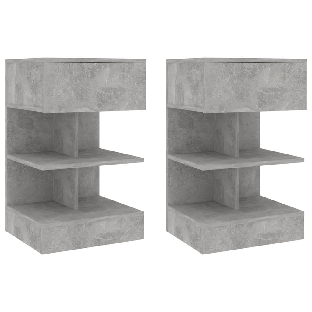 Comodini 2 pz. Grigio cemento 40x35x65 cm Immagine del prodotto 