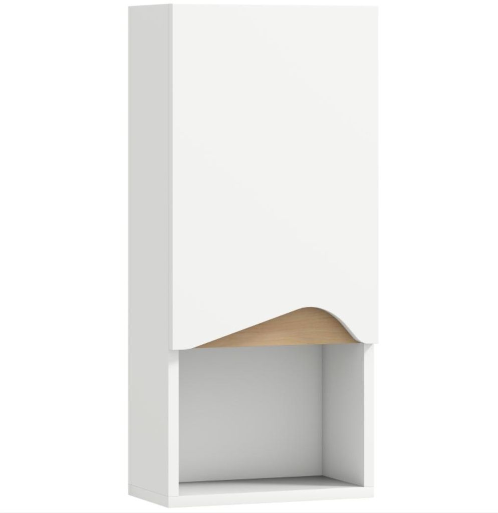 Badezimmerschrank Wandschrank,Badkommode mit Soft-Close-Tür und offenem Fach 30 x 17 x 67 cm