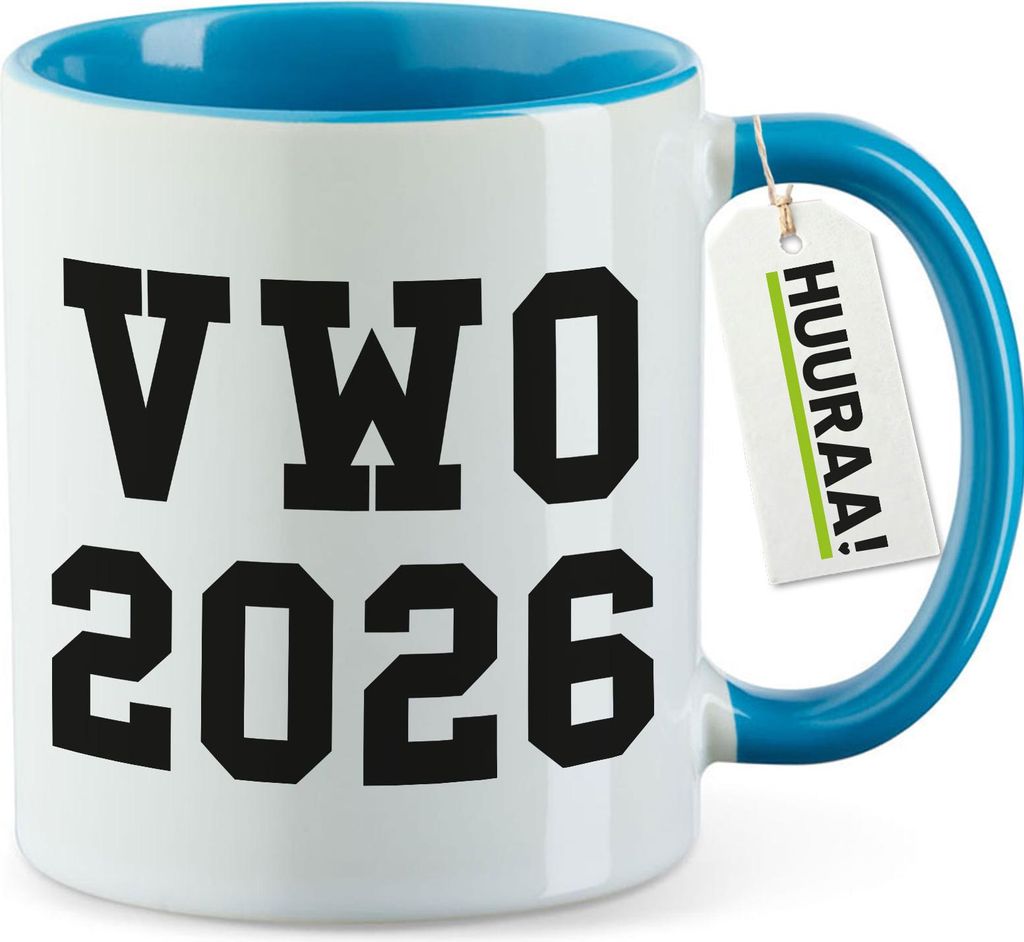 Huuraa Kaffeetasse VWO 2026 Abschluss Niederlande 330ml Blau Keramik Kaffeebecher Geschenkidee
