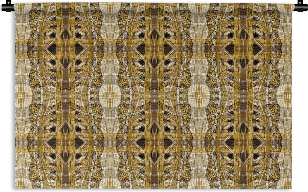 MuchoWow Wandteppich Wandbehang Gold - Afrika - Muster - Tiere 150x100 cm Tapisserie Dekoration Wandtuch - Waschbar - Tapisserien - Wand-Decke