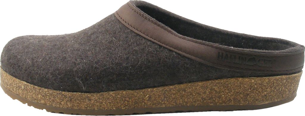Haflinger Damen Herren Hausschuh Pantoffel Grizzly Torben Wolle 713001, Größe:48 EU, Farbe:Braun