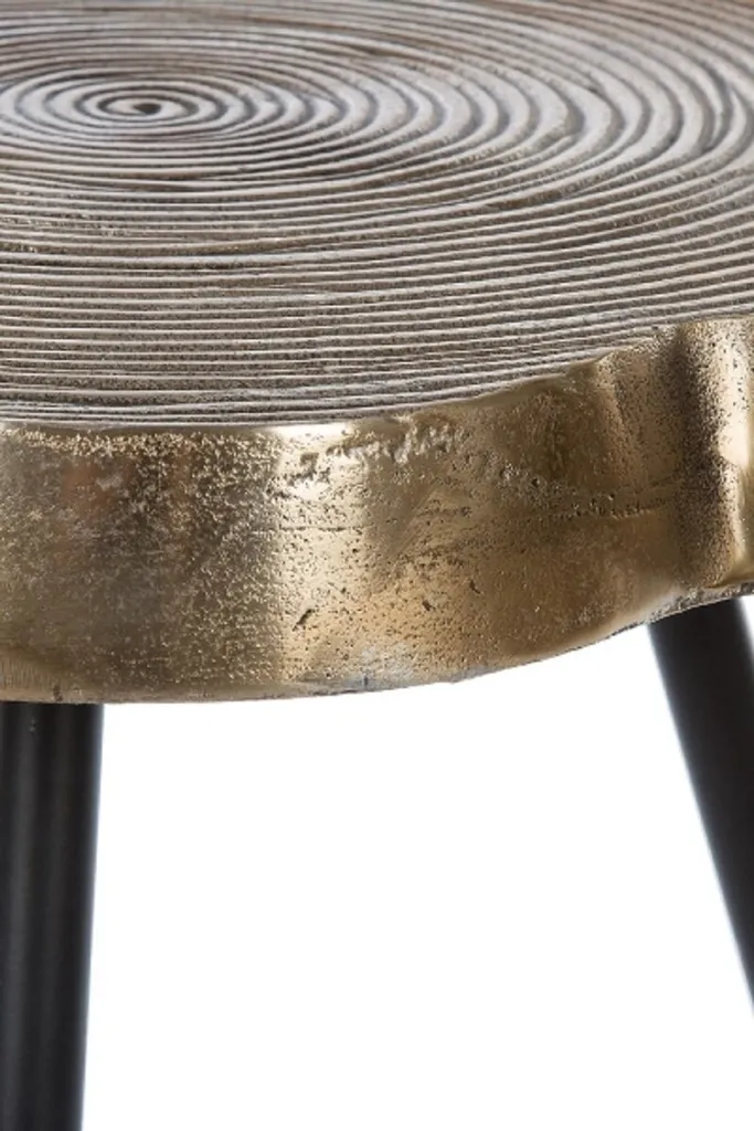 Table d'Appoint Robuste pour Décoration Originale Bronze et Noir