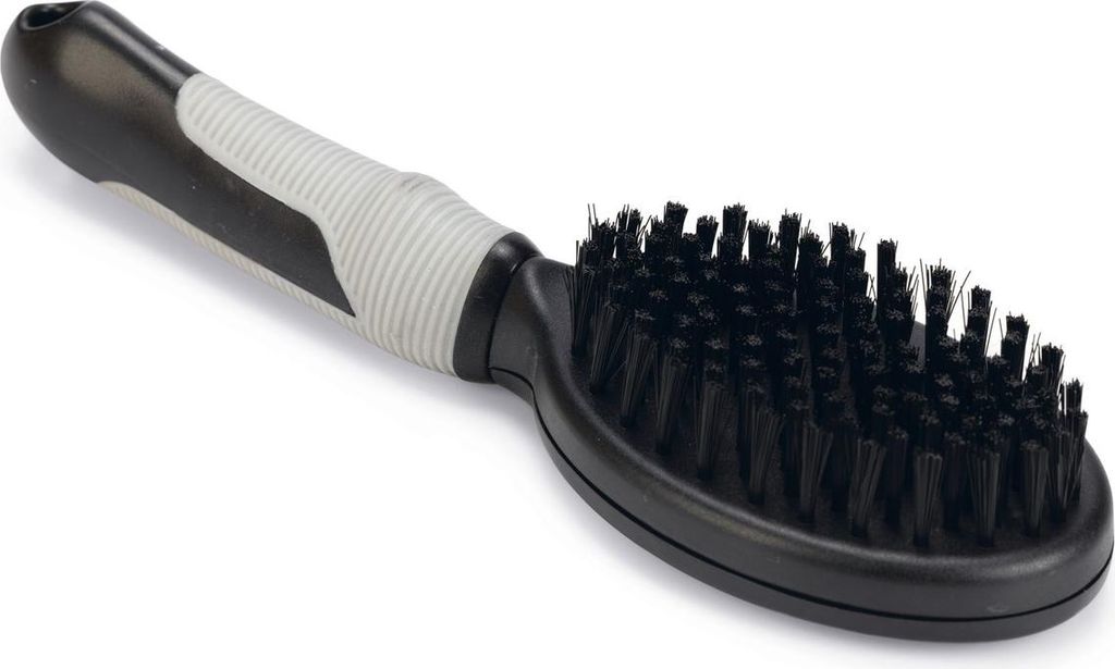 Beeztees Pflegebürste - Hundepflege - Schwarz/Grau - Groß - 23x6,5x4 cm