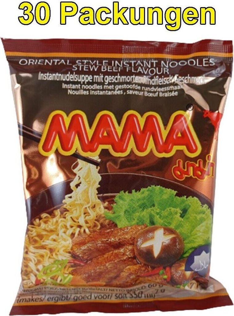 Mama Stew Beef 30er Pack (30x 60g) asia instant Nudelsuppe Produktbild 