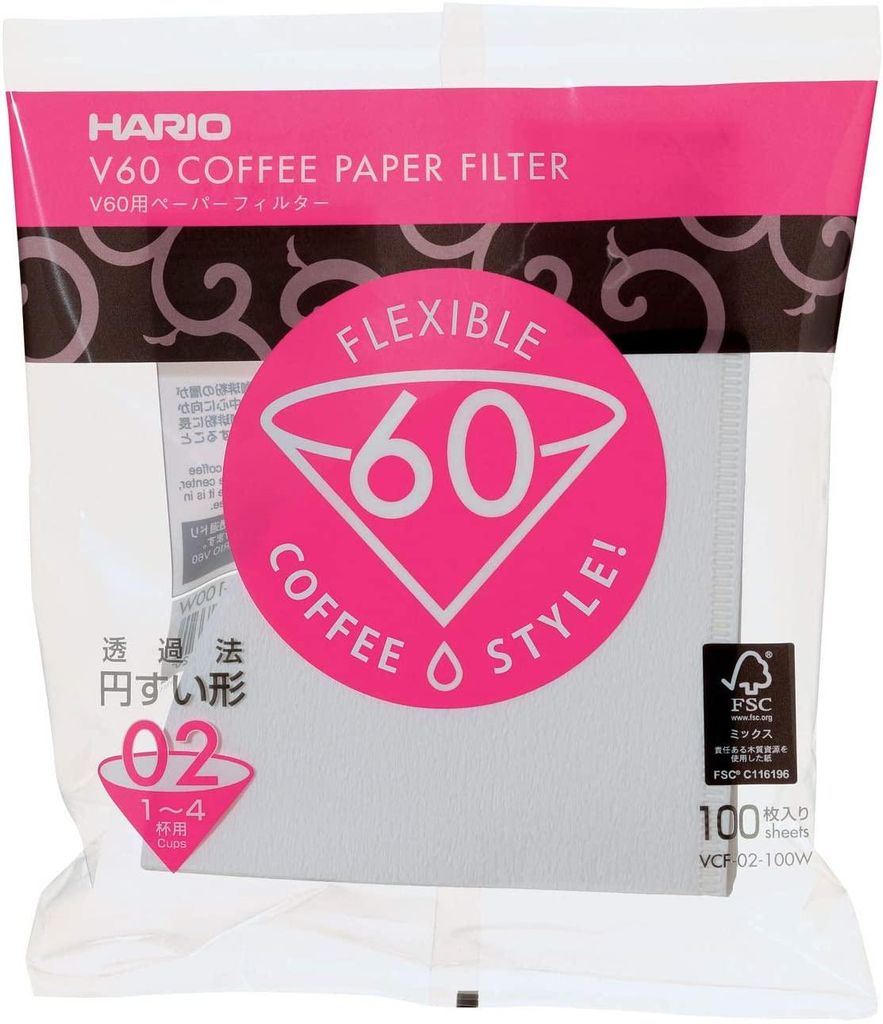 Hario VCF-02-100W Papierkaffeefilter weiß Gr.02 100Stück Immagine del prodotto 