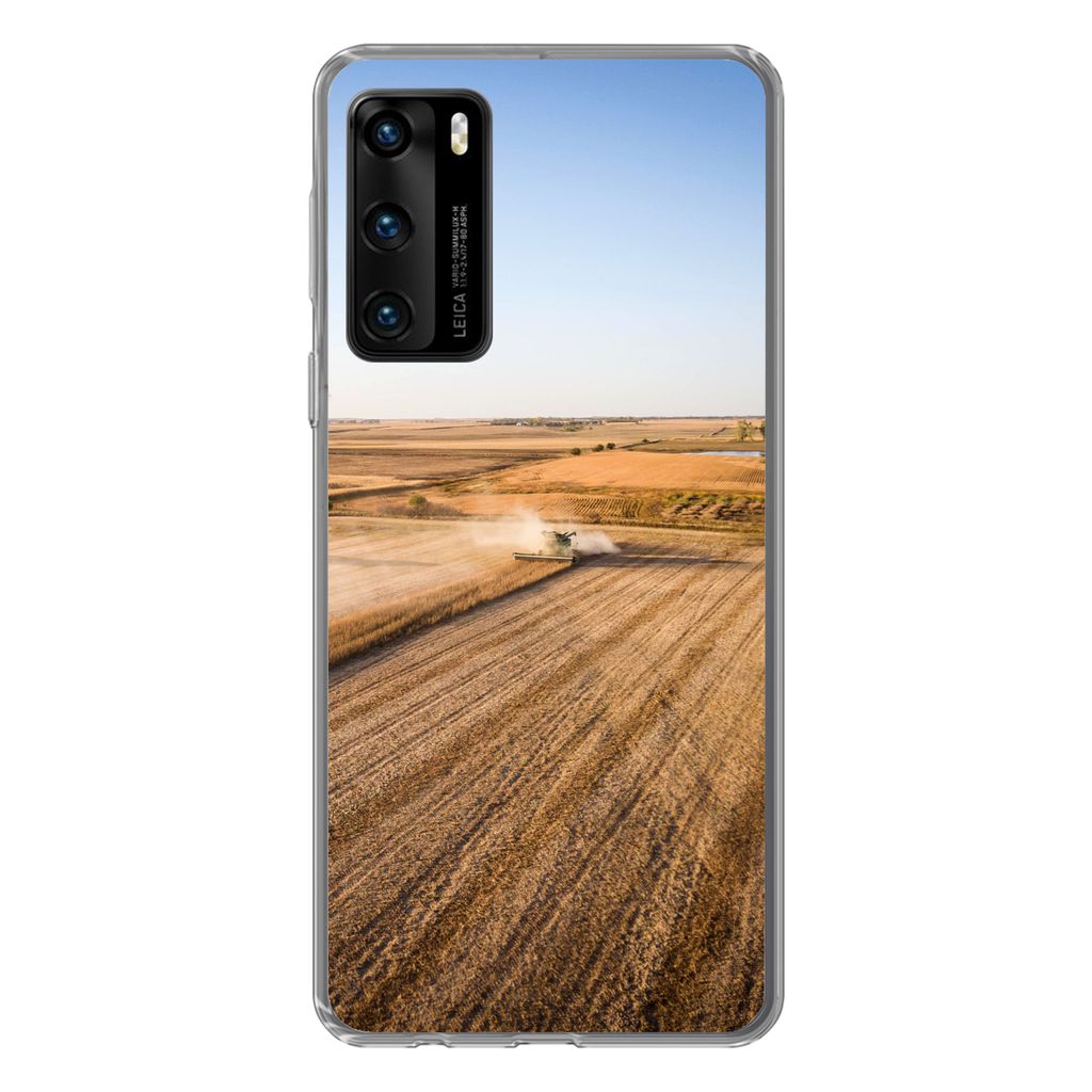 MuchoWow Handyhülle Schutzhülle Hülle für Huawei P40 Feld - Bauernhof - Traktor - Landwirt - Landleben Silikon Softcase Handy Hülle - Handyt...