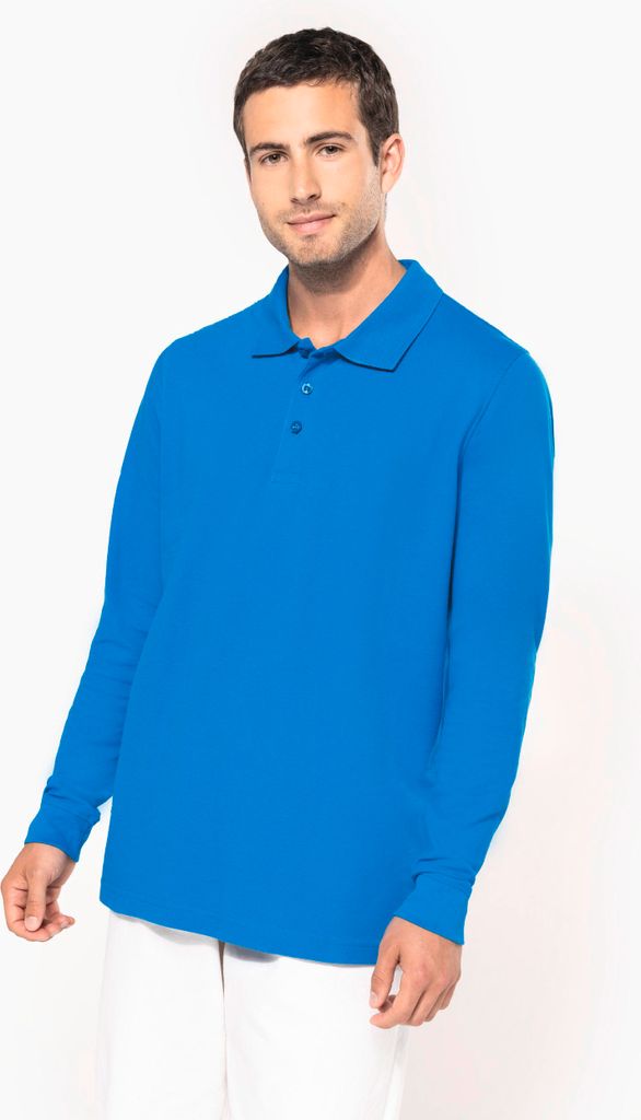 Kariban Herren Polo-Shirt Langarmshirt Poloshirt Langarm Hemd Longsleeve, Größe:3XL, Farbe:Fuchsia