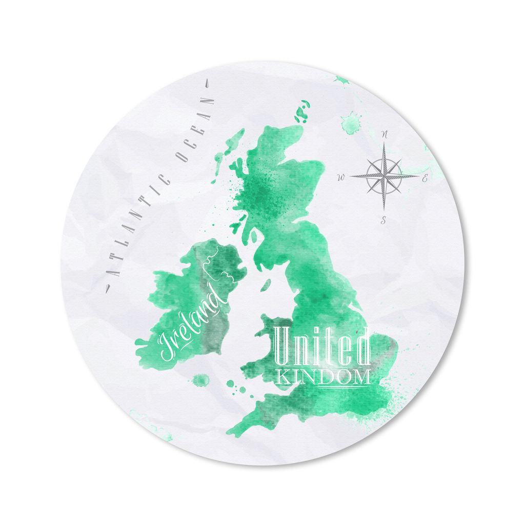 MuchoWow Mauspad Mousepad England - Weltkarte - Aquarell 20x20 cm - Mousepads - Maus Mat - Pad - Mausunterlage - Schreibtischmatte