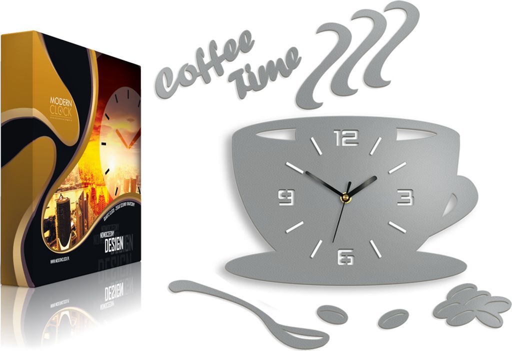 ModernClock, Uhrentasse, 3D-Wanduhr, große wanduhr, wanduhr, stone grau, 64cm x 43cm