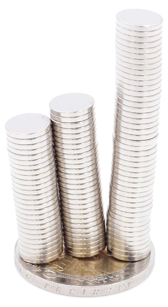 Brudazon | 50 Scheibenmagnete 8x1 mm | N52 Klasse Neodym Magnete | Modellbau
