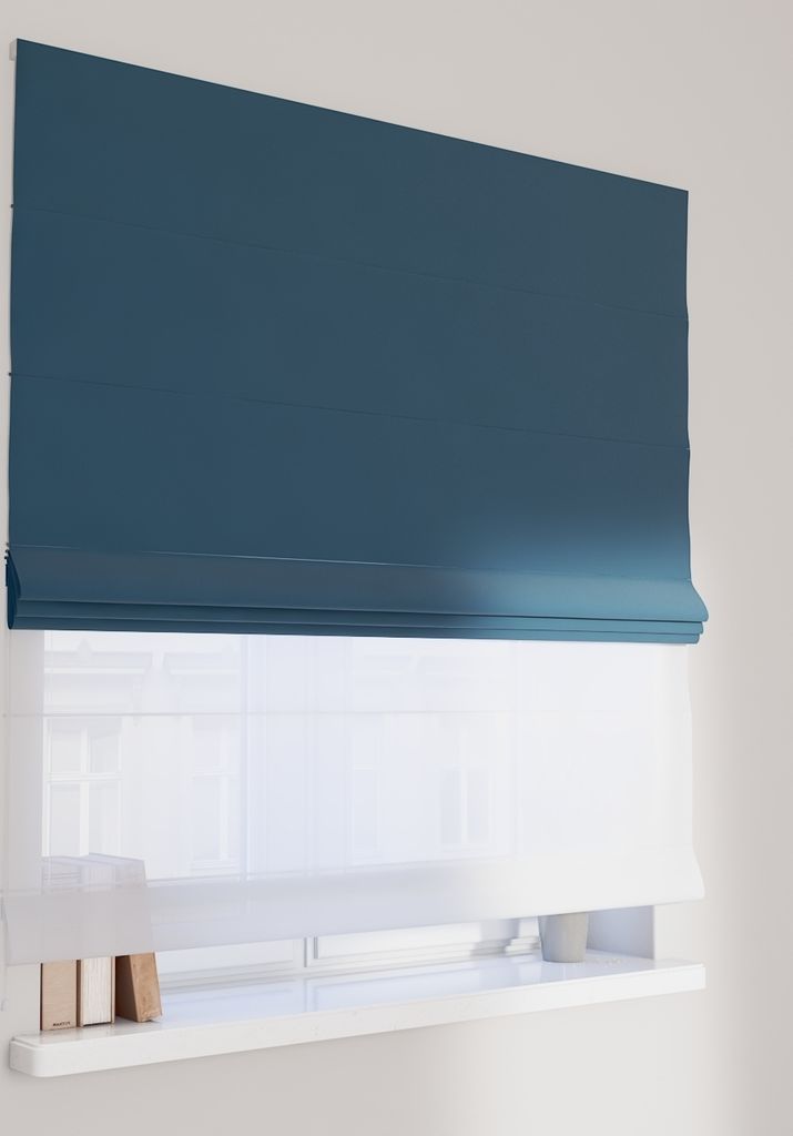 Dekoria Doppelraffrollo Duo, blau, 110 x 150 cm
