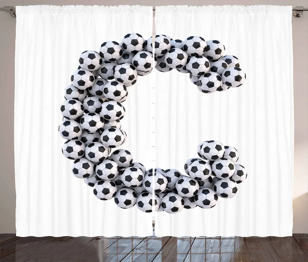 Tenda Alfabeto Lettera C ABAKUHAUS Bianco Nero 280x175cm Shabby