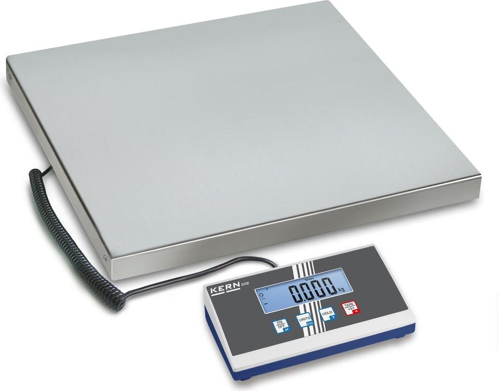 KERN & SOHN Plattformwaage, 150 kg, Edelstahl, Edelstahl, LCD, 2,5 cm, 550 mm