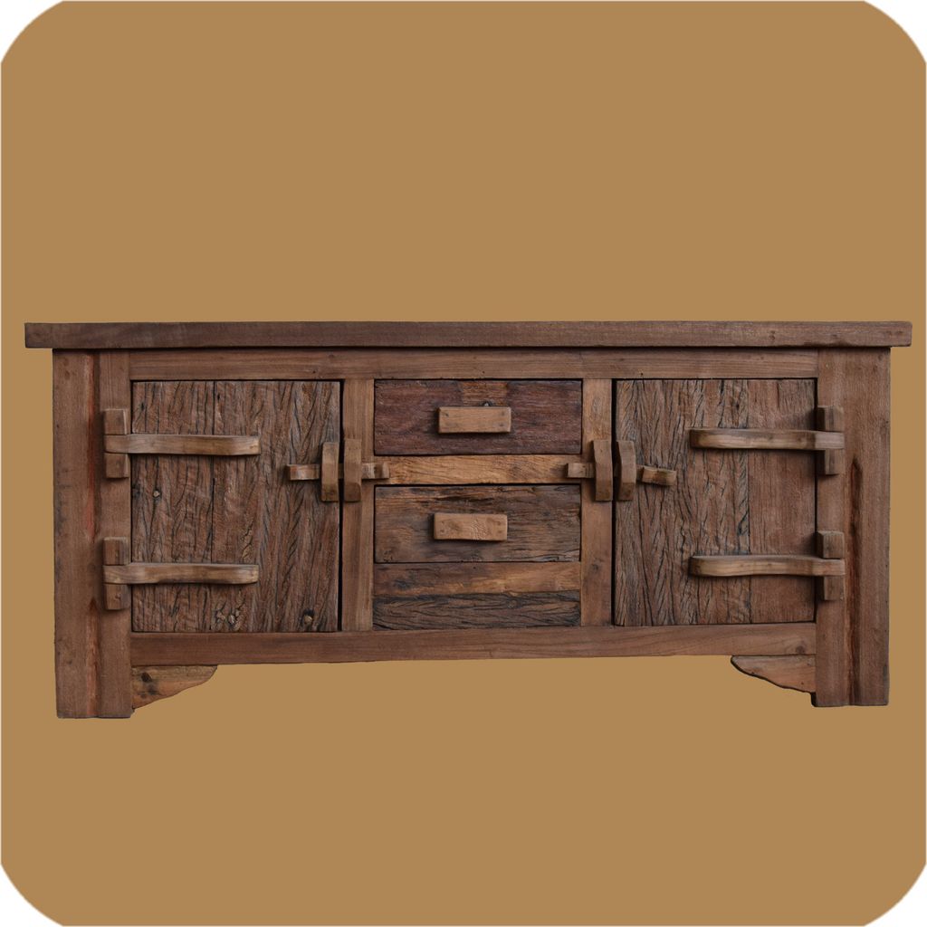 Altholz Kommode Lombok Vintage Massiv Teakholz Möbel Handarbeit Antik 2