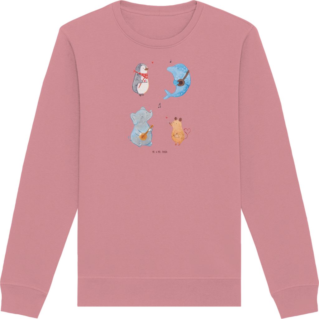 Mr. & Mrs. Panda Organic Baumwolle Pullover Big Band Größe M - Canyon Pink - Geschenk, Sweater, Delfin, Sweatshirt, Gitarre, Bio, Maus, Hund, Bau...