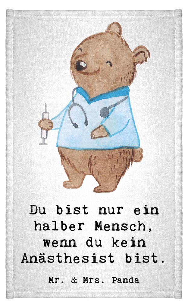 Mr. & Mrs. Panda Handtuch Anästhesist Herz - Weiß - Geschenk, Anästhesie, Gästehandtuch 30x50, Krankenhaus, Spruch, stoffhandtuch, gäste wc, D...