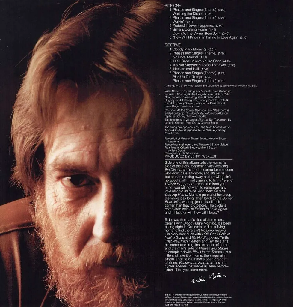 Willie Nelson Phases and Stages Vinyle Transparent Édition Limitée