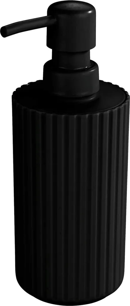 Distributeur savon liquide noir mat 280 ml design compact 7 x 18 cm