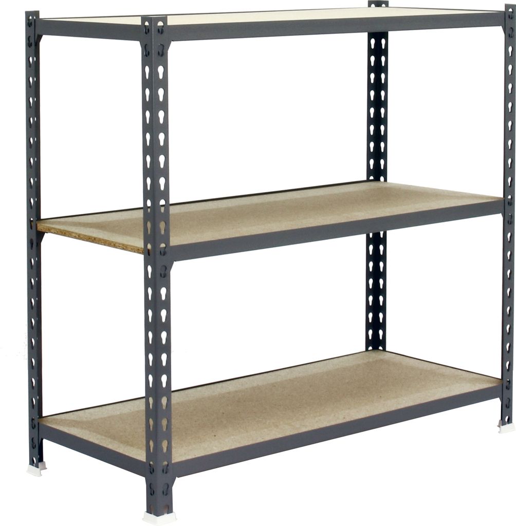 PROREGAL Schwerlastregal SMALL MULI | HxBxT 100x80x30cm | 3 Fachböden | Fachlast 150kg | Grau | Lagerregal Kellerregal Werkstattregal Metallregal ...