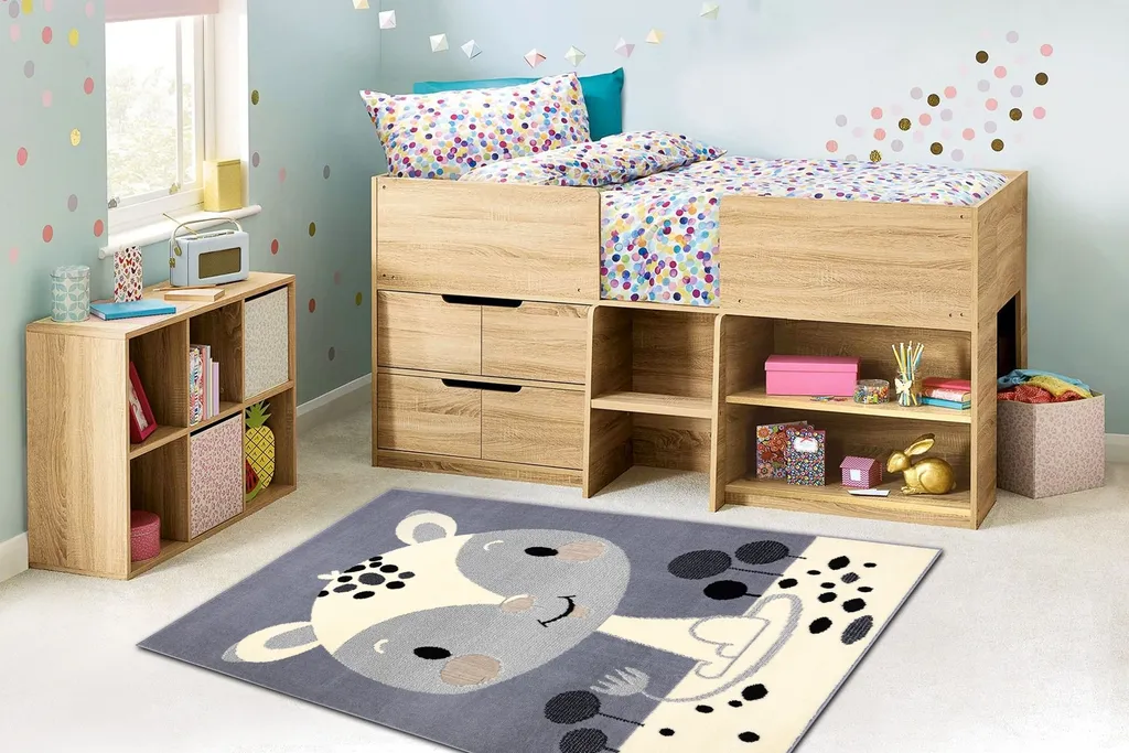 Tapis Confortable pour Chambre Enfant Renard Gris BCF FLASH 120x160 - 4