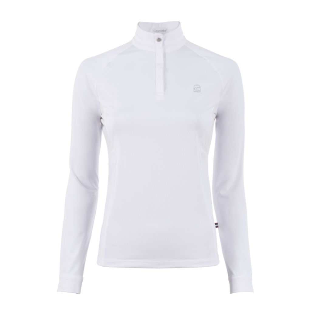 Cavallo Cavaluv Halfzip Longsleeve Turniershirt Damen, Farbe:white, Größe:42