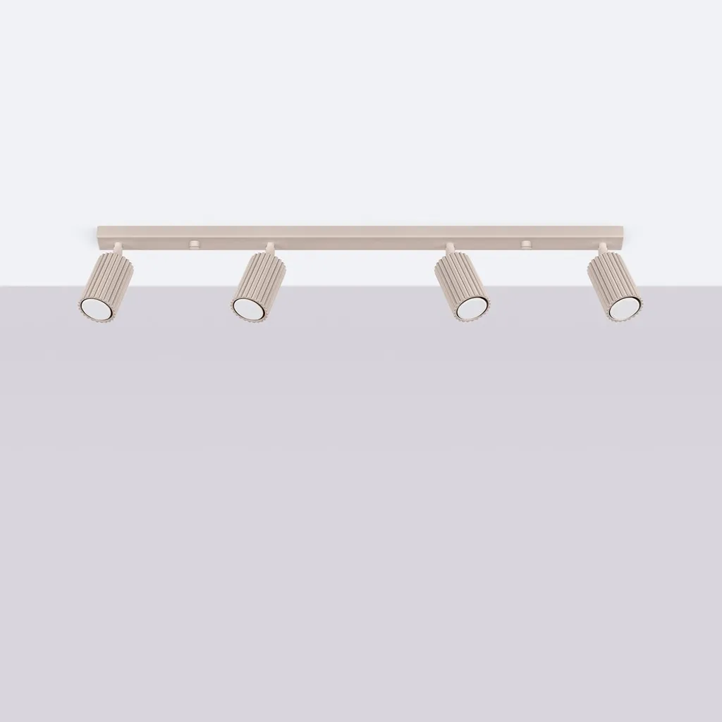 Plafoniera Design Karbon 3P Taupe Sollux | Must-Have Alluminio 4 Luci