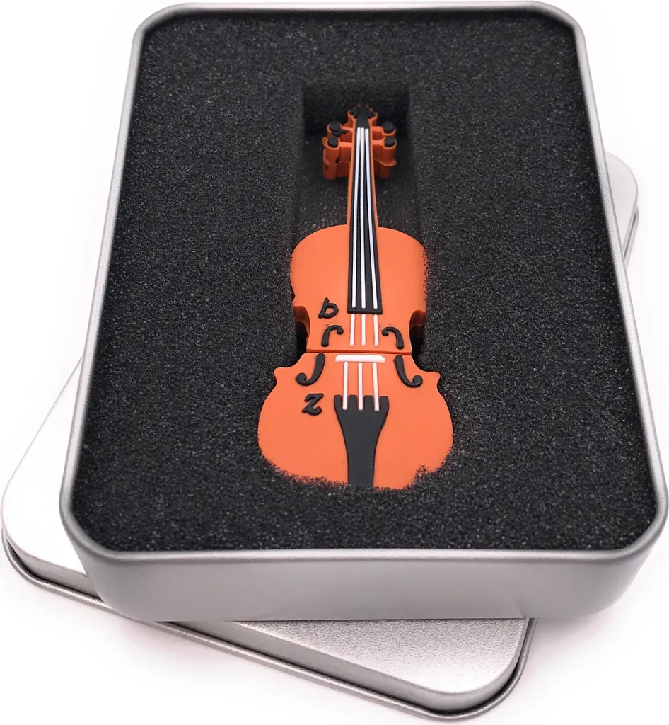 Idée Cadeau Musique : Clé USB Violon 64 Go USB 3.0 et Boîte en Métal