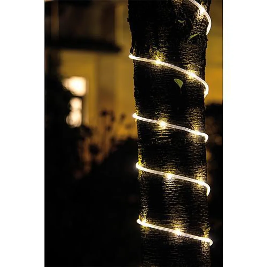 Konstsmide - Mini lampada a corda a LED, 20 m, 260 diodi bianchi caldi, trasformatore da 4,5 V per esterni, cavo trasparente - 7
