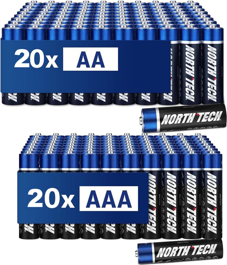 North Tech Ultra Alkaline Set | 20x AA + 20x AAA 1,5V | Produktbild 