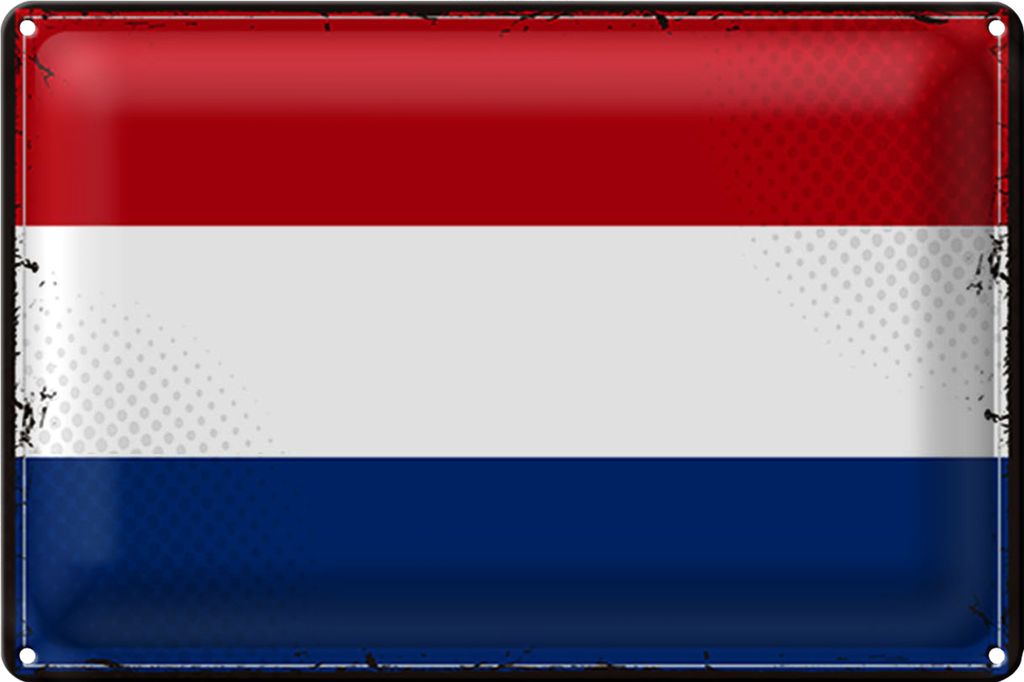Blechschild Flagge Niederlande 18x12cm Retro Netherlands