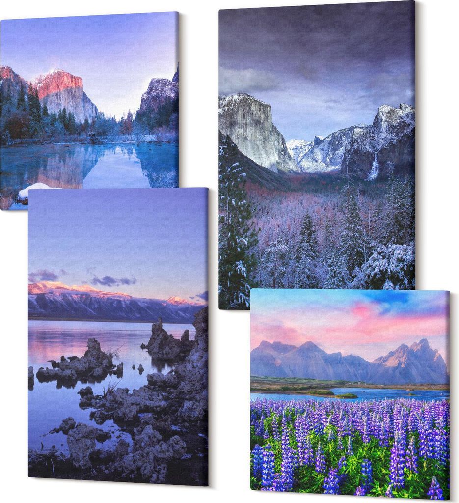 Leinwandbilder Mehrteilig 4-teilig – Modernes Design – Hochwertiger Polycanvas Kunstdruck – Wanddekoration & Wandkunst – Bilder für Zuhaus...