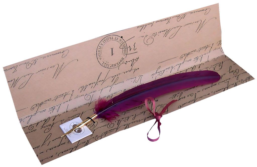 Rubinato Gänsekiel Geschenkbox Feder + Tinte bordeaux