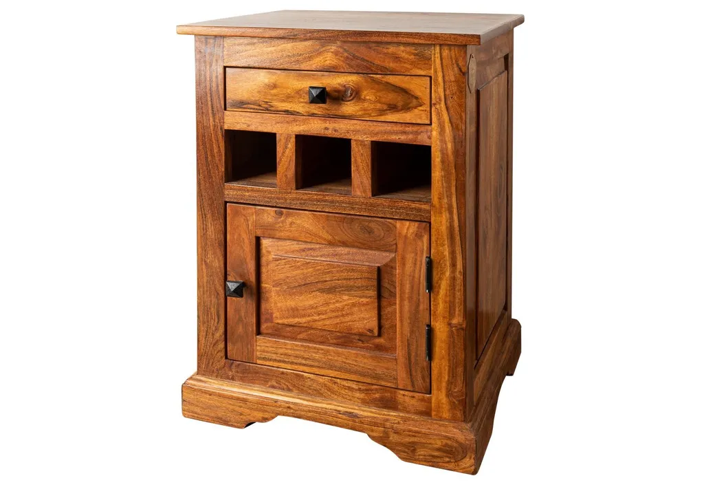 Table de chevet OXFORD 46x40 cm pour une chambre cosy en bois miel
