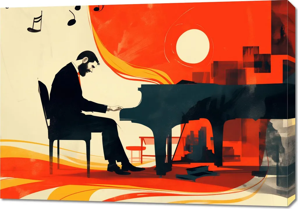 Image 100 x 70 cm Pianiste pour Habiller un Mur Vide avec Élégance