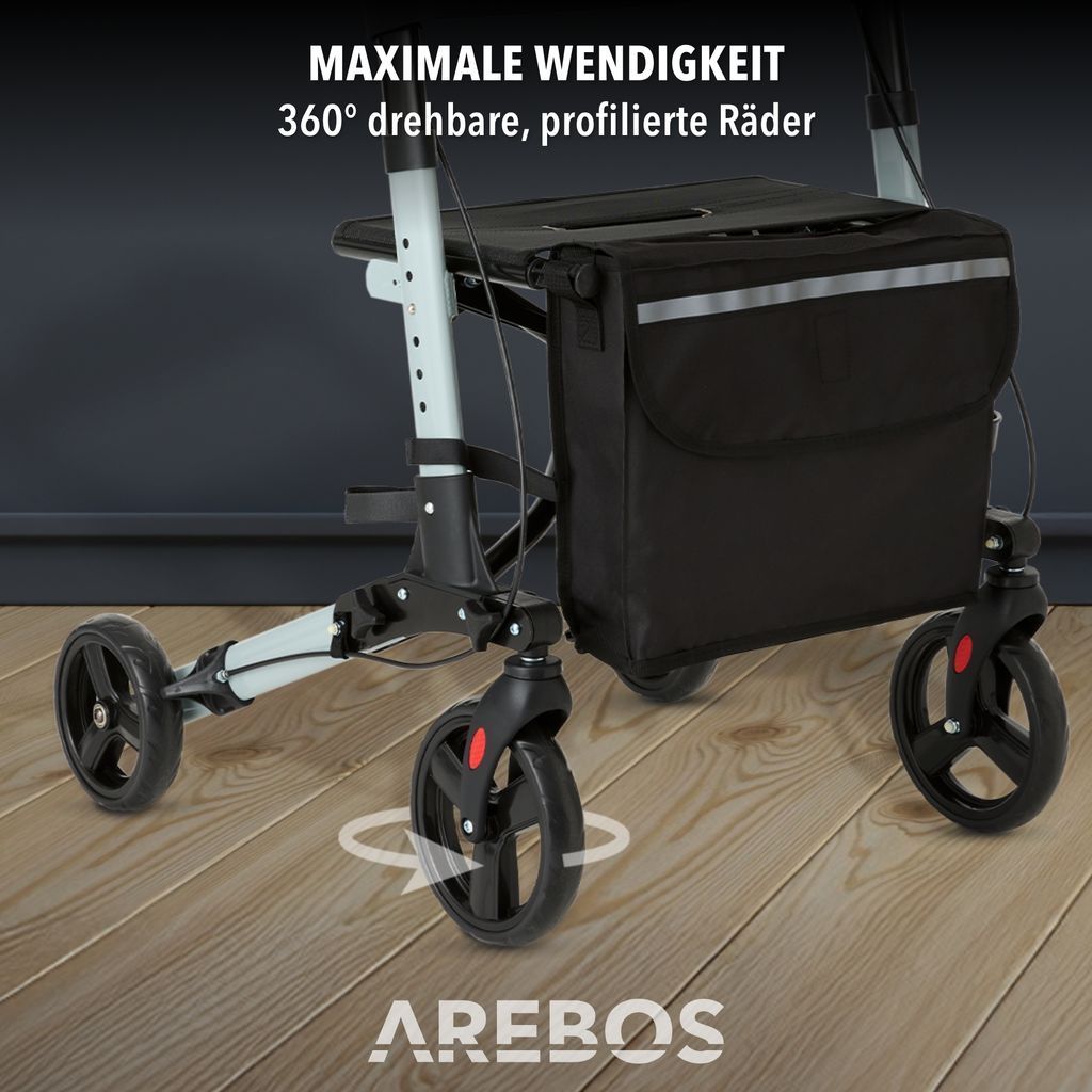 Lekki rollator AREBOS, 6-pozycyjna regulacja wysokości, Zdjęcie produktu 10