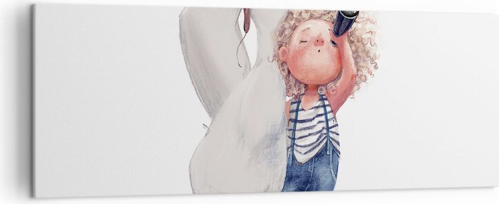 Bild auf Leinwand - Leinwandbild - Einteilig - Albatros Kind Bild - 140x50cm - Wand Bild - Wanddeko - Wandbilder - Leinwanddruck - Bilder - Wanddek...