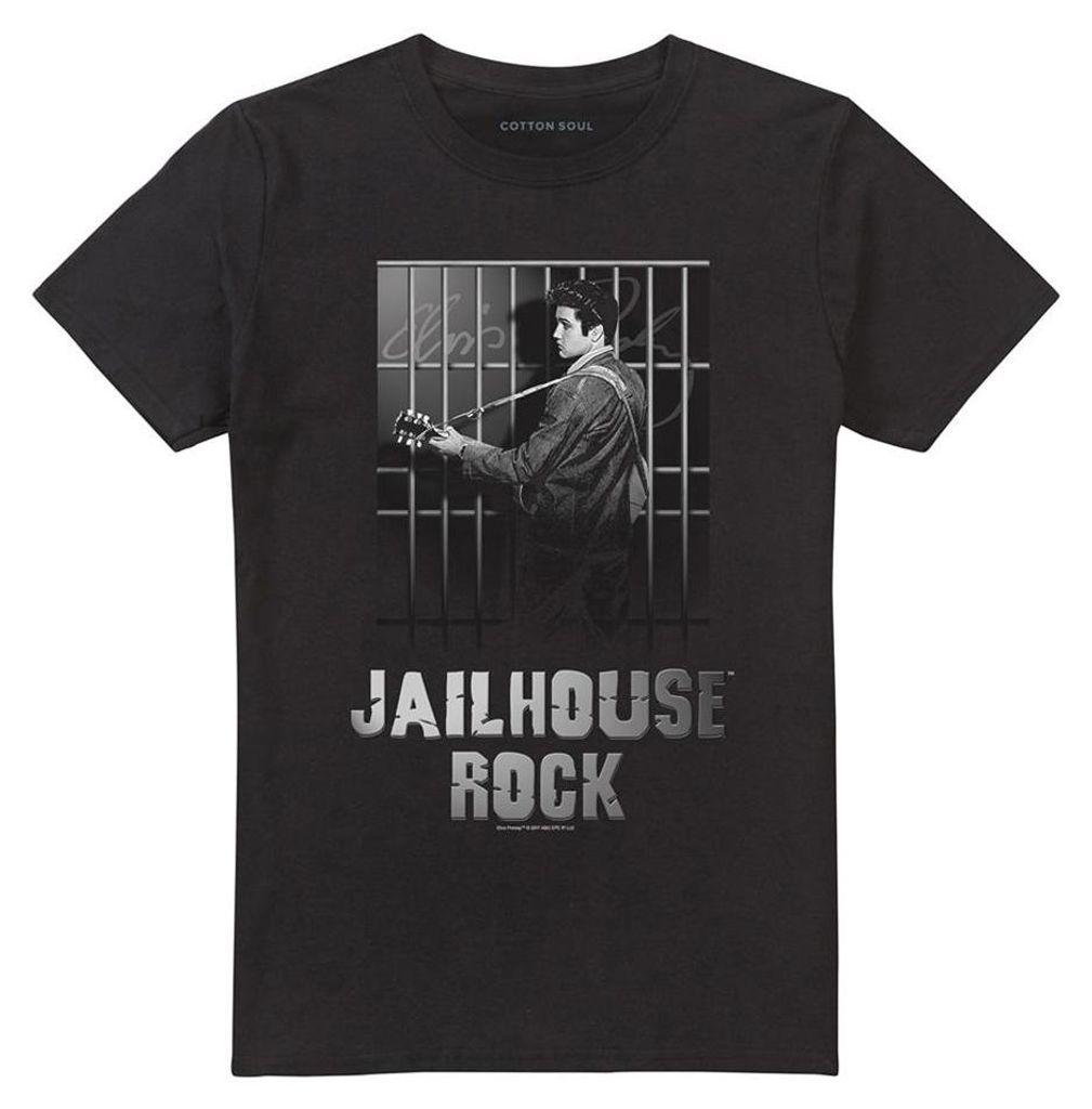 Elvis Presley - "Jailhouse Rock" T-Shirt für Herren/Damen Uni TV33691 (3XL) (Schwarz)