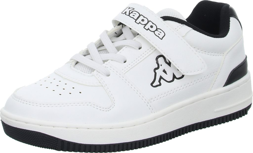 KAPPA Jungen-Sneaker-Slipper-Klettschuh Weiß-Schwarz, Farbe:weiß, EU Größe:26