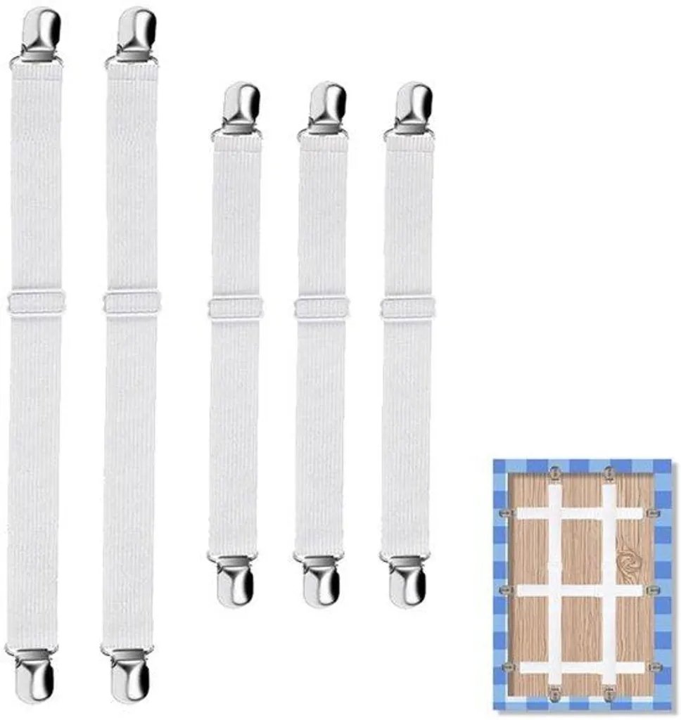 Fixe-nappe élastique anti-vent pour table épaisse, lot de 5 réglables