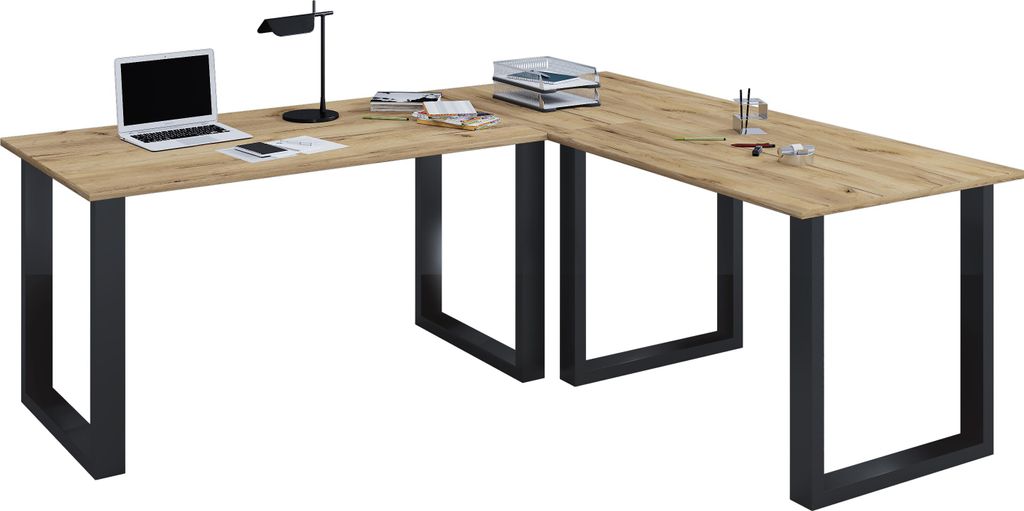 VCM Wood Desk | Narożne biurko gładkie | 220x220 | L Zdjęcie produktu 