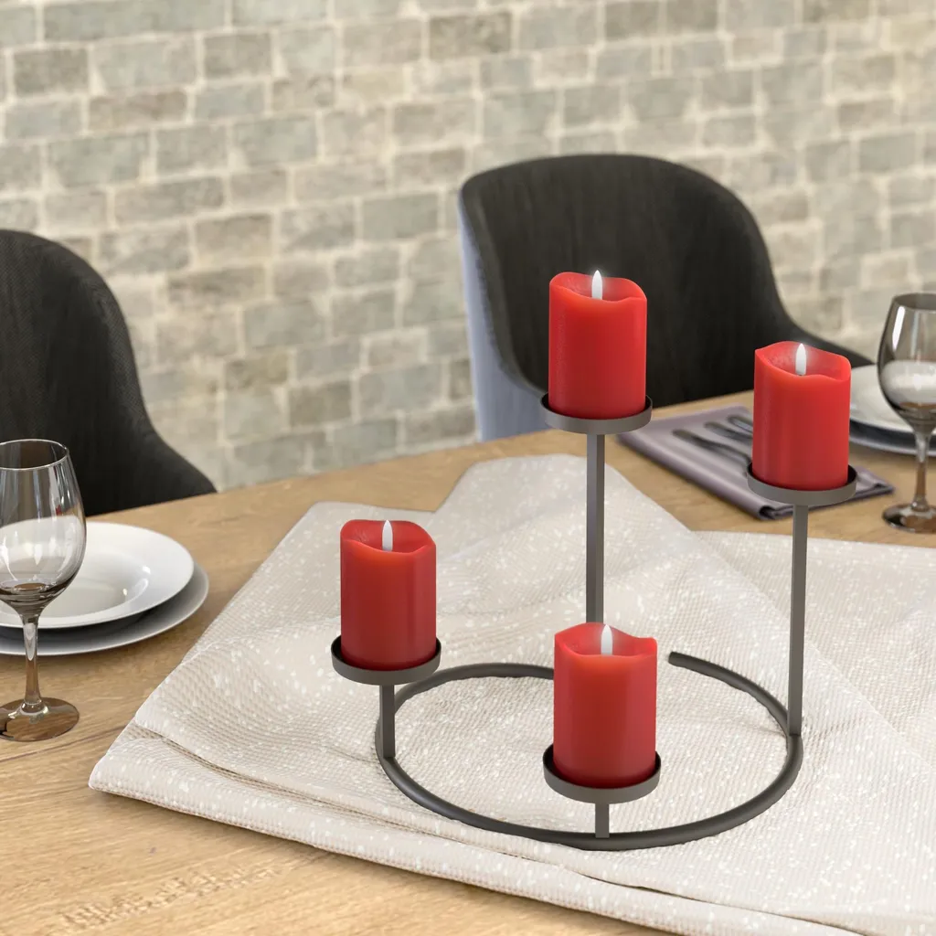 Goobay 77749 Set 4 Candele LED Cera Rossa con Timer e Stoppino 3D - 18