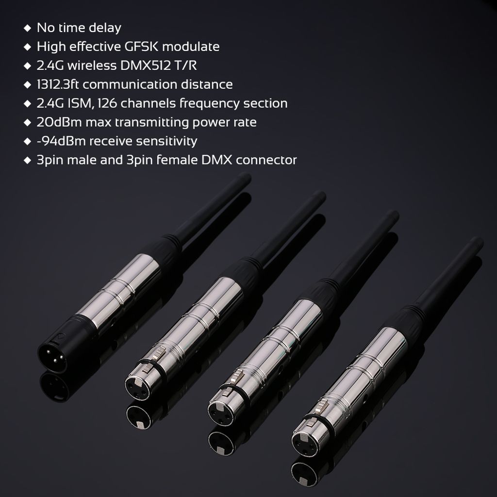 Lixada 2.4G ISM DMX512 Wireless 3 Pins Female Empfänger für Bühnenlicht 