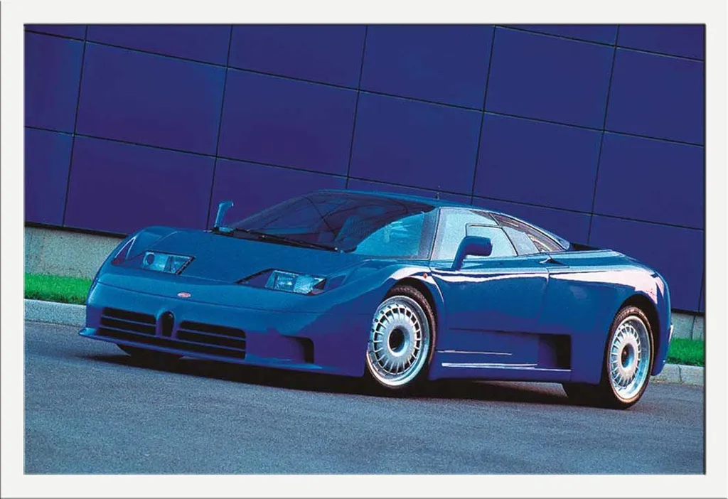 Tableau Voiture de Sport Bugatti EB-110 Cadre Blanc 61x91.5cm Shinsuke