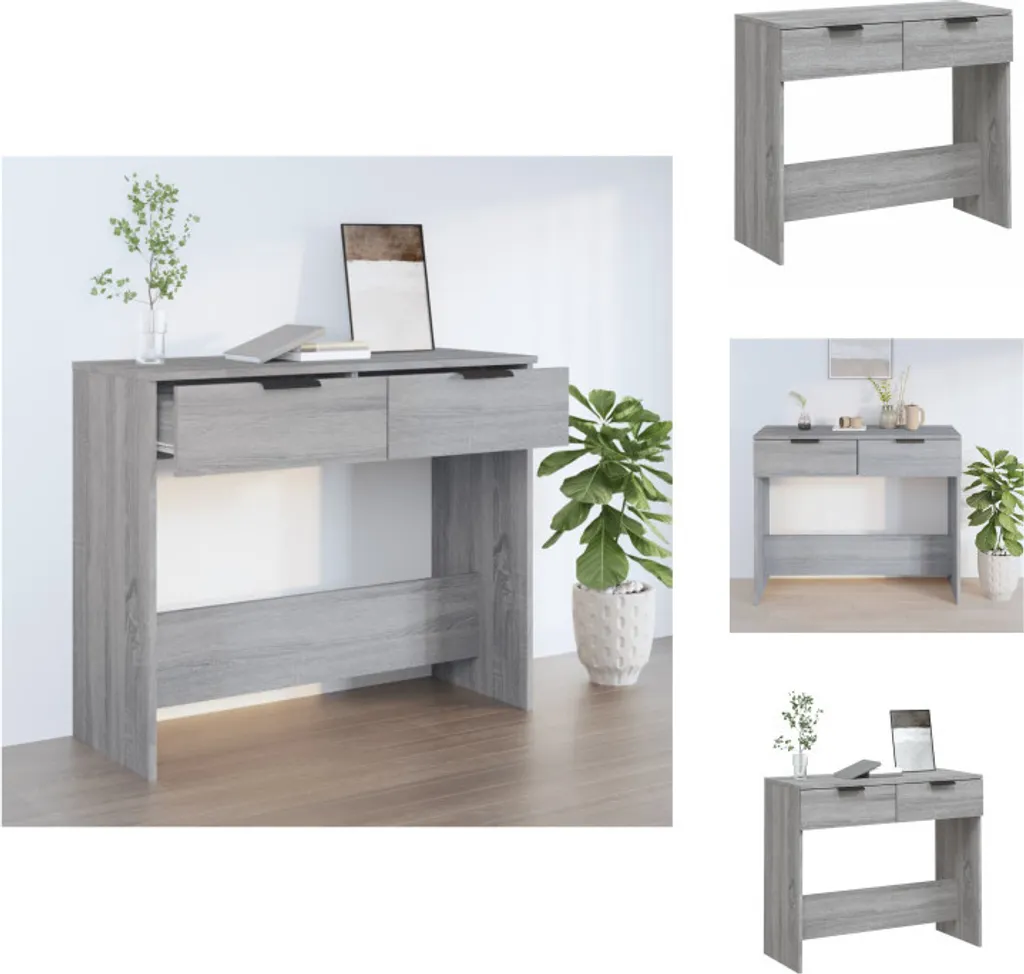 vidaXL Tavolo consolle grigio Sonoma 90x36x75 cm in legno - Tavolini