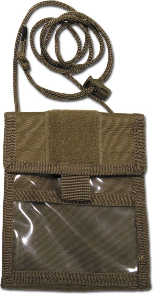 Brustbeutel, coyote tan, aufklappbar, Größe 15 x 12,5 cm