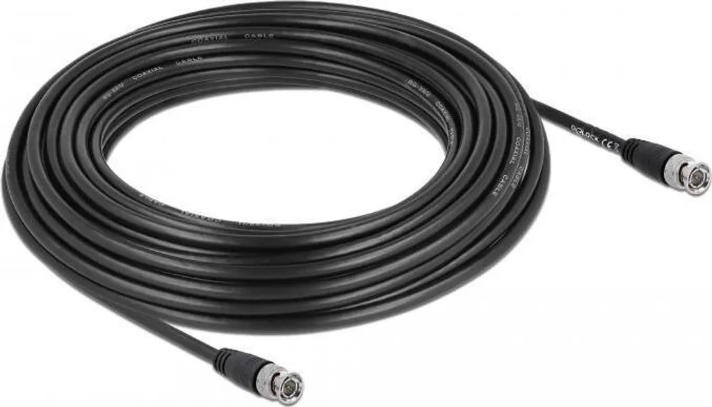 Câble DeLOCK 80086 BNC mâle vers BNC mâle de 15m Noir pour Vidéo