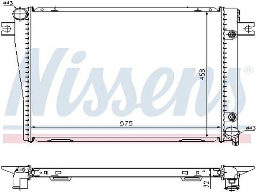 Radiatore, raffreddamento motore NISSENS 60601A Immagine del prodotto 