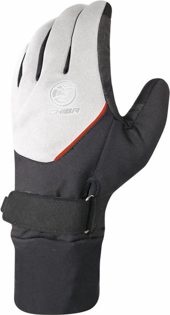CHIBA Nordic Evolution - wasserdichte Winter-Radhandschuhe weiß/rot, Größe 8...