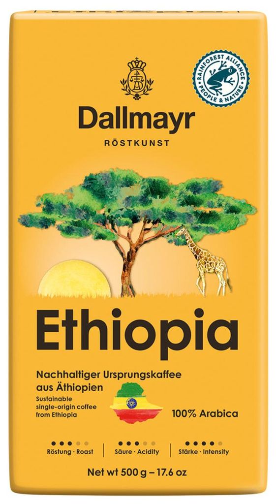 Dallmayr Ethiopia 500g, 500 g, Średnie palona, Americano, Zdjęcie produktu 