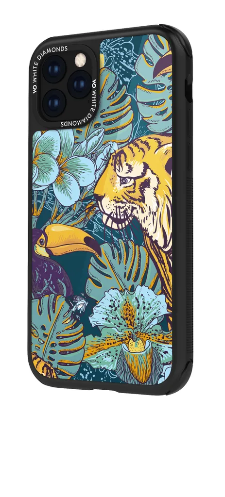 Housse iPhone 11 Motif Tigre Blanc et Diamants - Coque Fine et Robuste